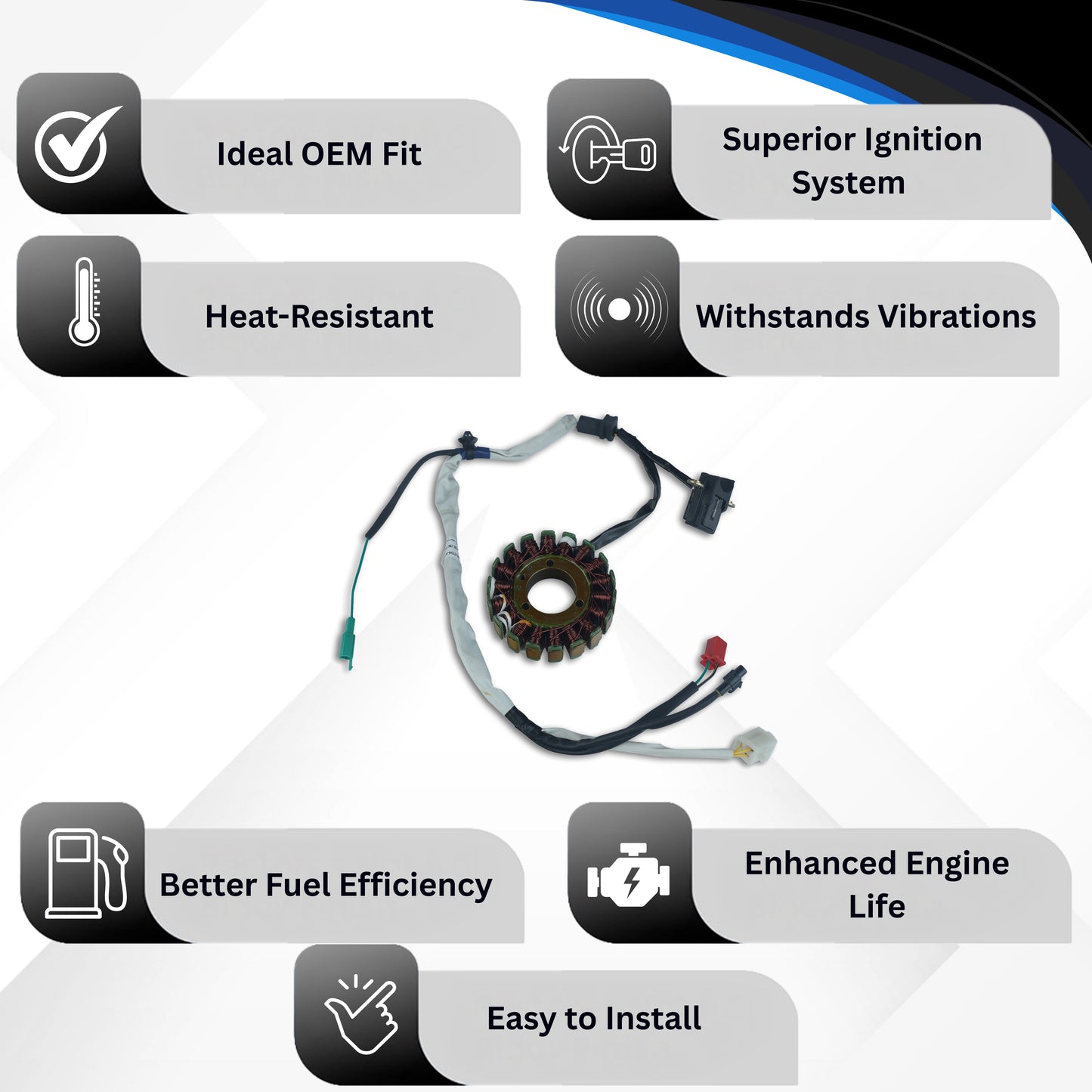 Varroc BAJJ Coil Plate Assembly Auto4 Optma Compaq Oe MGCP-AUTO4-AN13O | High-Performance Copper Winding