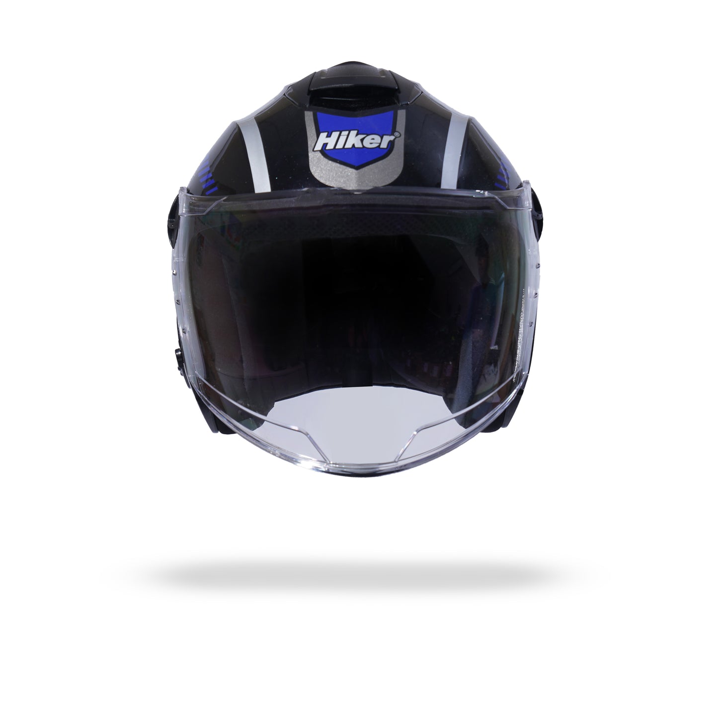 FLASH PRO MAX Half Face Helmet-Gloss Black Blue -HLMT-BBLU-FPMX4G