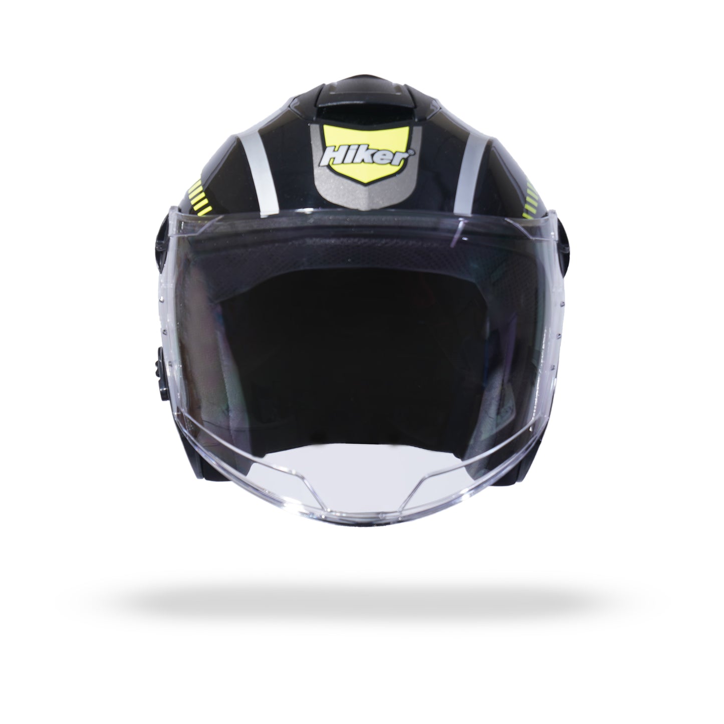 FLASH PRO MAX Half Face Helmet -Gloss Black Yellow -HLMT-BYLW-FPMX2G