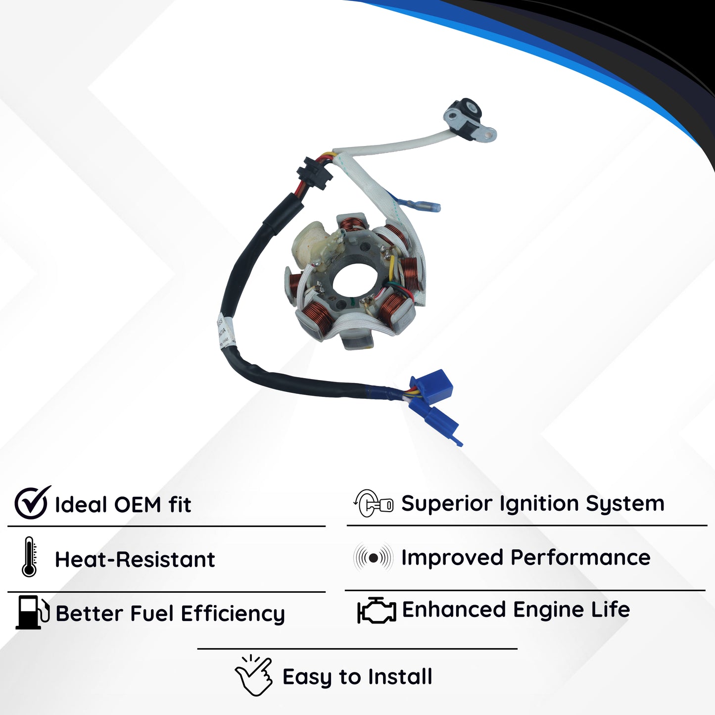 Varroc TVX Coil Plate Assembly Tvx Str Citi Es MGCP-TVSC-N8SS | High-Performance Copper Winding