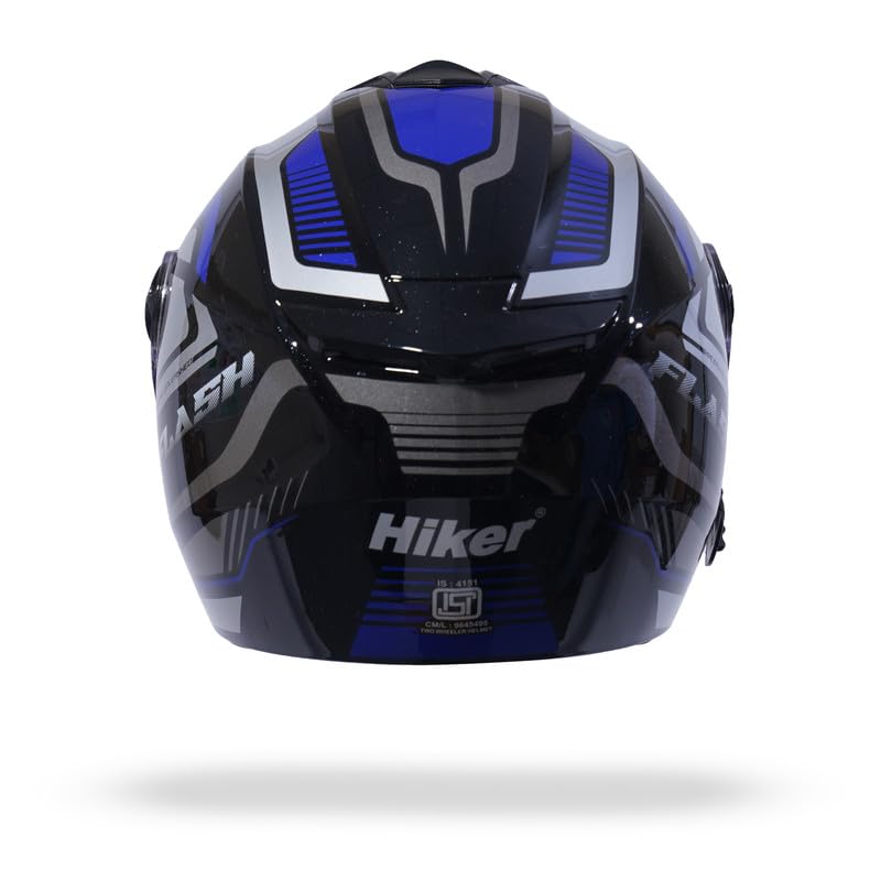 FLASH PRO MAX Half Face Helmet-Gloss Black Blue -HLMT-BBLU-FPMX4G