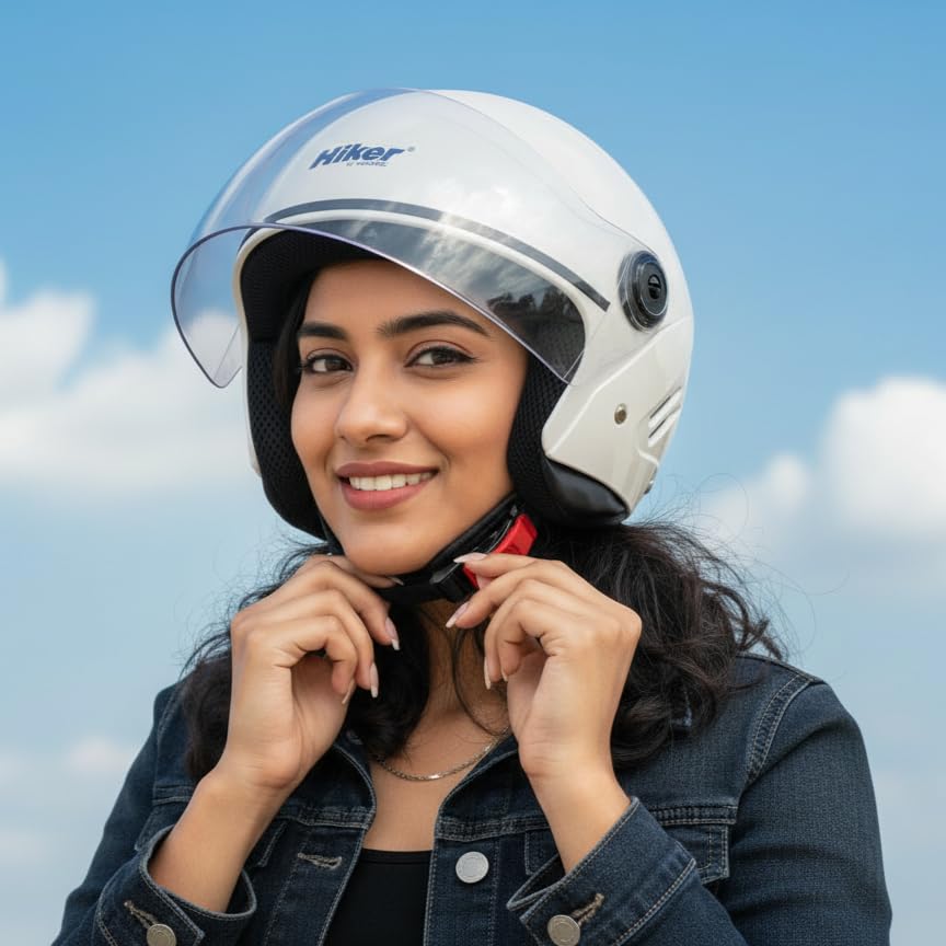 Hiker Nebula Natural White Half Face Helmet