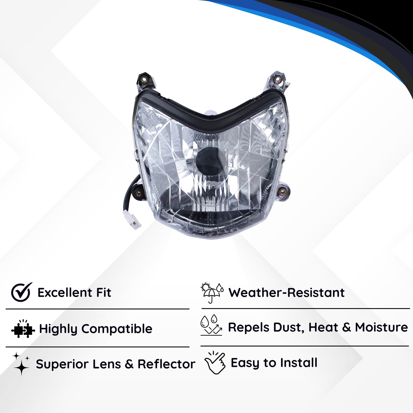 Varroc Head Lamp Unit Wo Parking Str Sprts - HLAM-SPRT-HU270