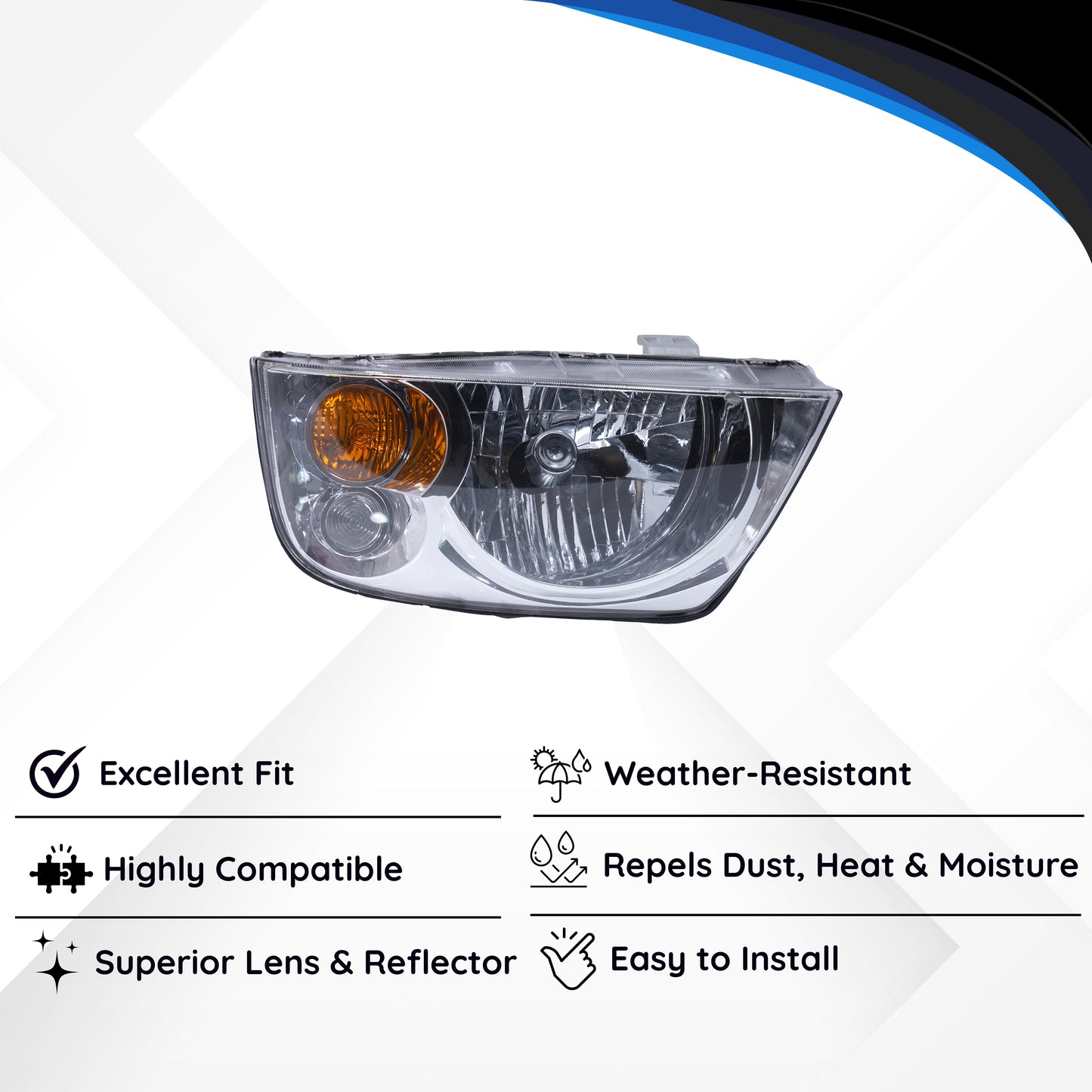 Varroc Head Light Unit Hyd Sentro Xing Lh - HLU-SNTR-81XGL