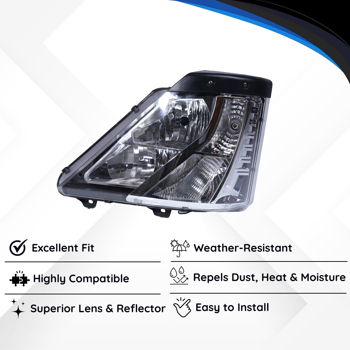Varroc Head Lamp Assy Eichr Pro Lh - HLA-ECHR-22EAL