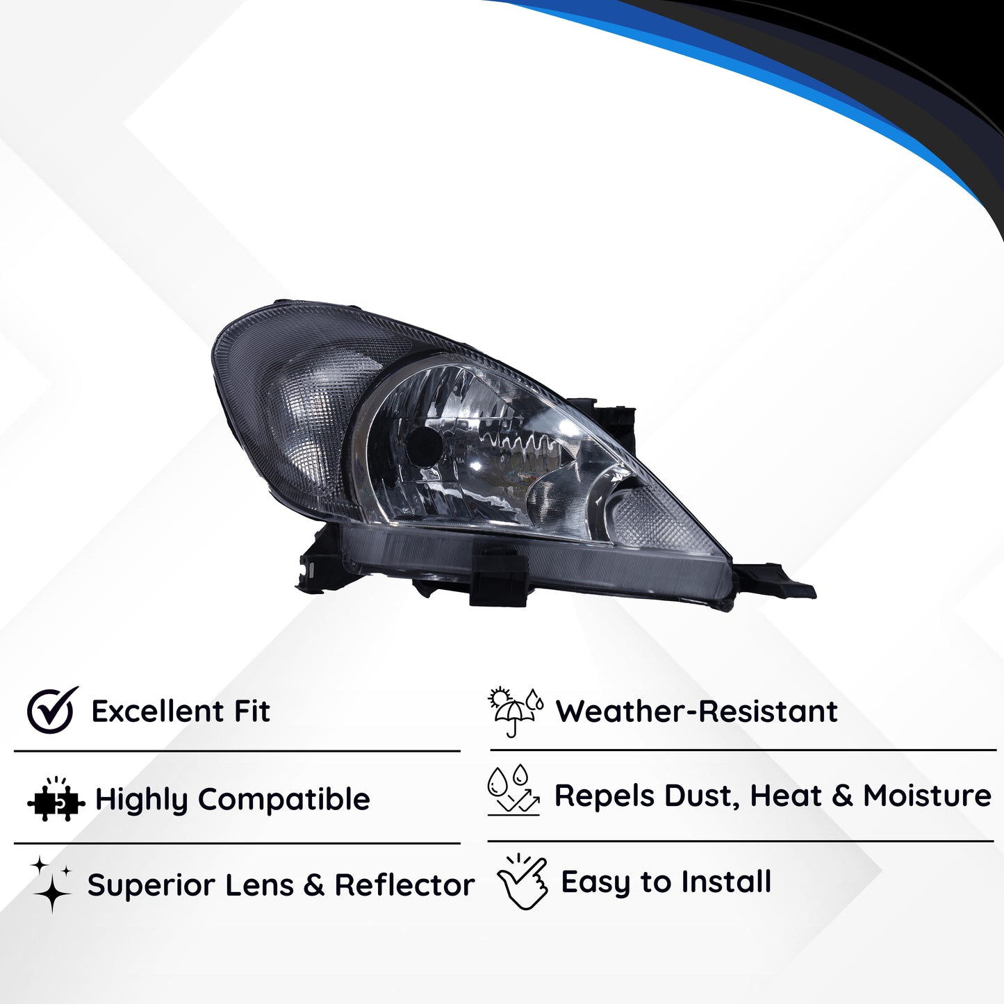 Varroc Head Light Unit Inova T2 Rh Toyota- HLU-INVA-72T2UR