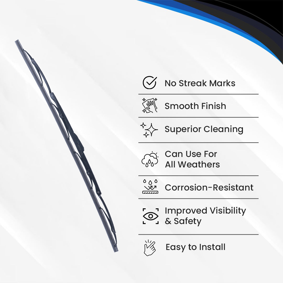 Wiper Blade, 9 mm U Hook, 610 mm/24 inches, Passenger & Driver Side