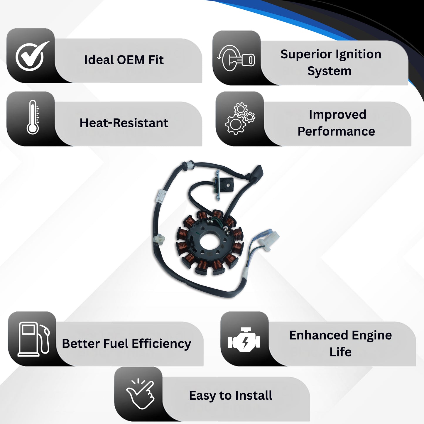 Varroc Hoonda Coil Plate Assembly Stator Actva 3G 5G MGCP-ATVA-3G5G | High-Performance Copper Winding