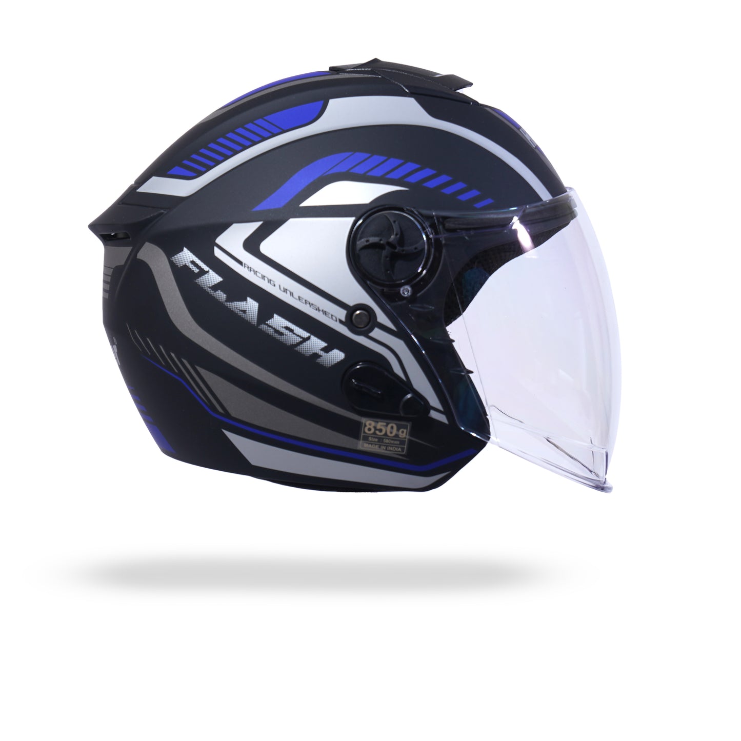 FLASH PRO MAX Half Face Helmet -Matt Black Blue