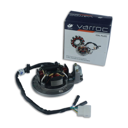 Varroc Hiro Coil Plate Assembly Splender 2 Hole Dinso MGCP-SPLD-OM2H | High-Performance Copper Winding