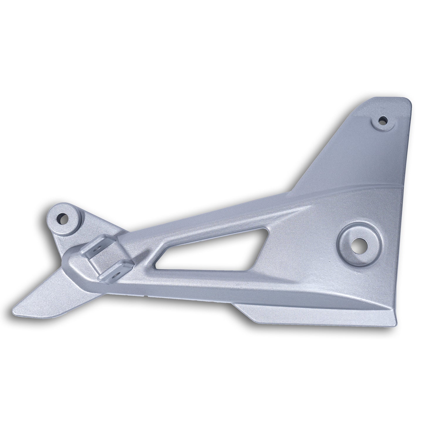 Varroc Foot Rest Bracket Left Hand for Pulsur 150 UG3 / UG4 – Silver | Heavy-Duty Aluminium Casting | Rust-Free, Corrosion Resistant, Easy to Install, Durable & Lightweight | OEM Quality Motorcycle Spare Part FBKT-PUG3-DJ56S