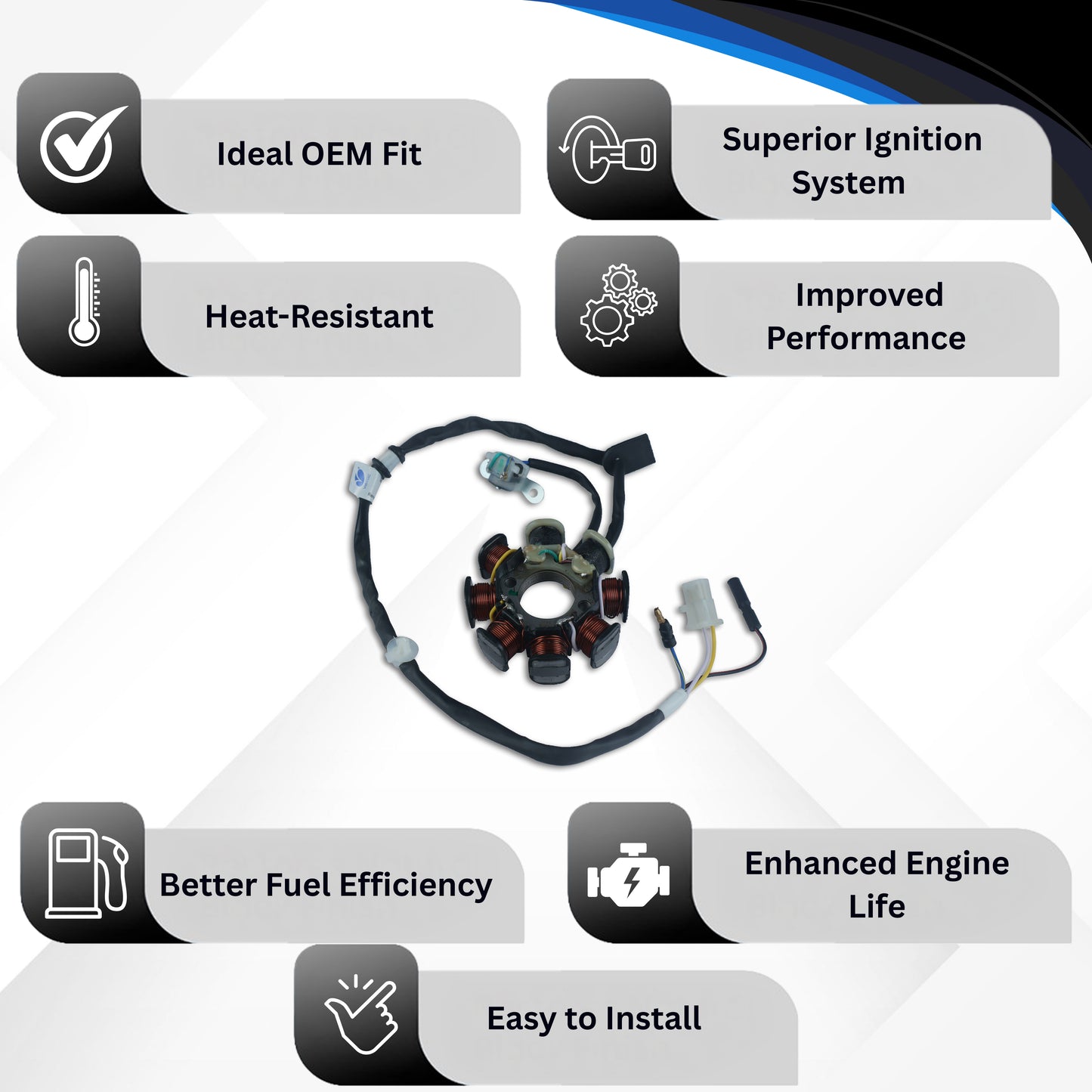 Varroc Hoonda Coil Plate Assembly Actva 110Cc MGCP-ATVA-110C | High-Performance Copper Winding