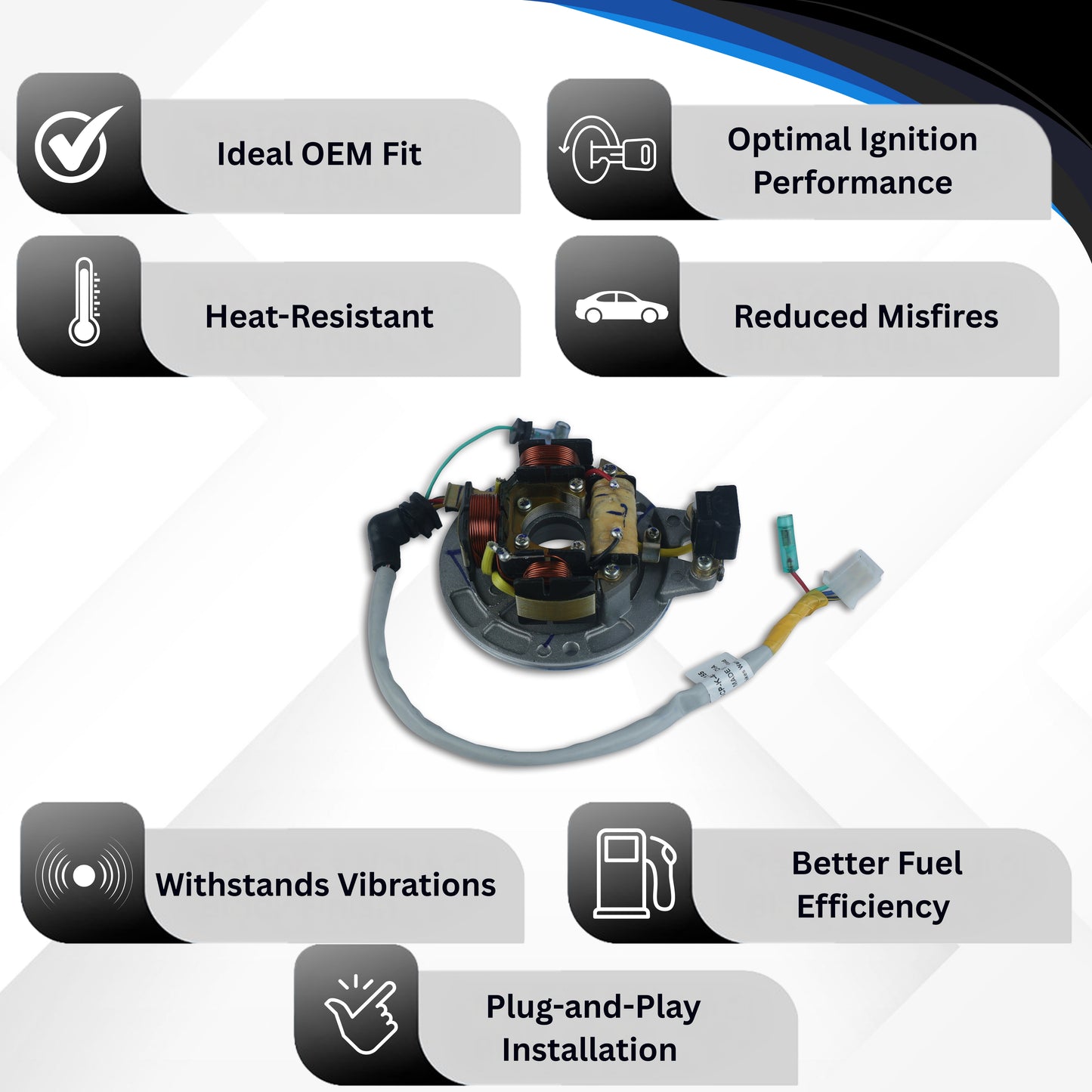Varroc BAJJ Coil Plate Assembly K 4S MGCP-K-4S-3155 | High-Performance Copper Winding