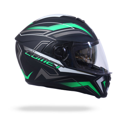 COMET PRO MAX Full Face Helmet-Matt Black Green