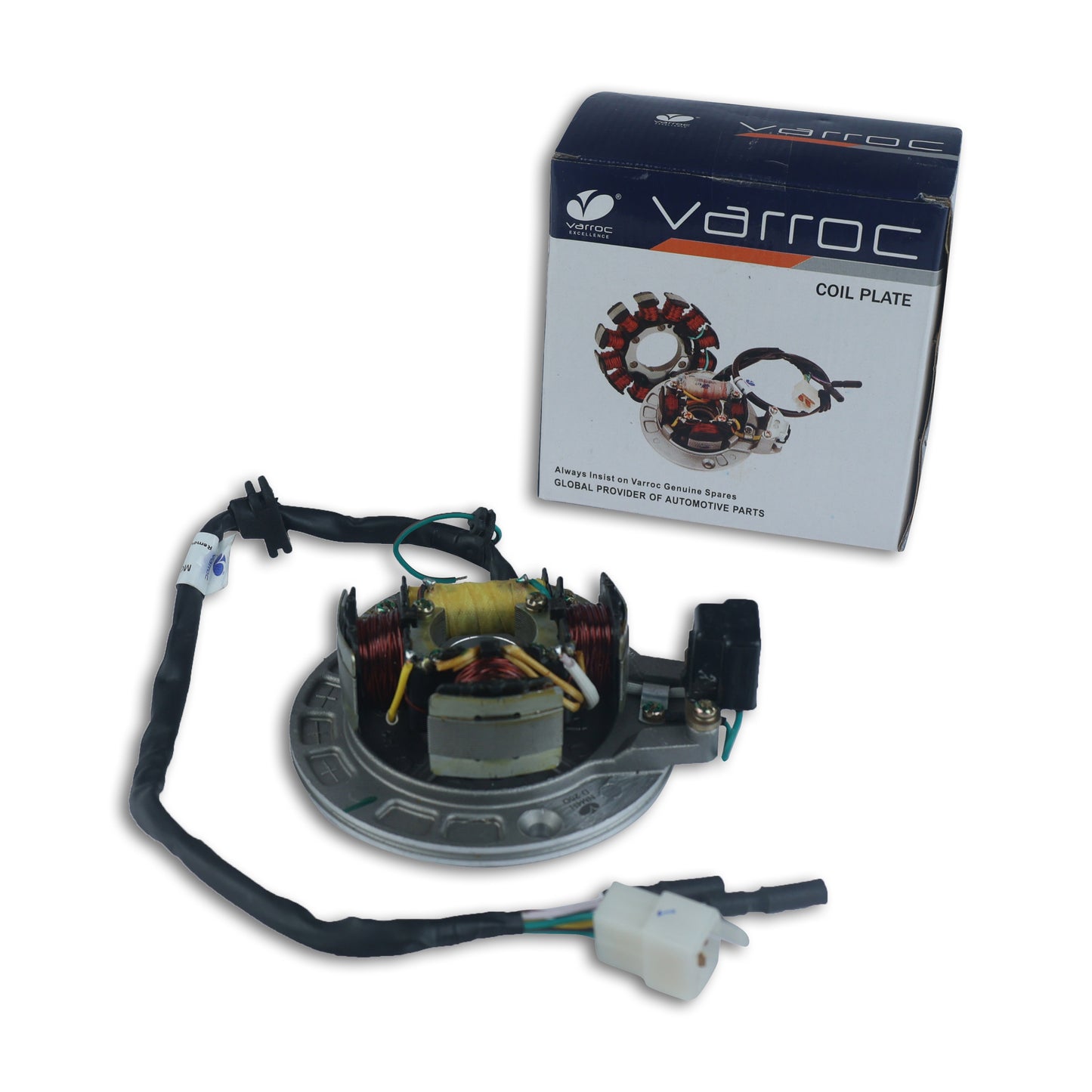 Varroc Hiro Coil Plate Assembly Splender 4 Hole Metsuba MGCP-SPLD-NM4H | High-Performance Copper Winding