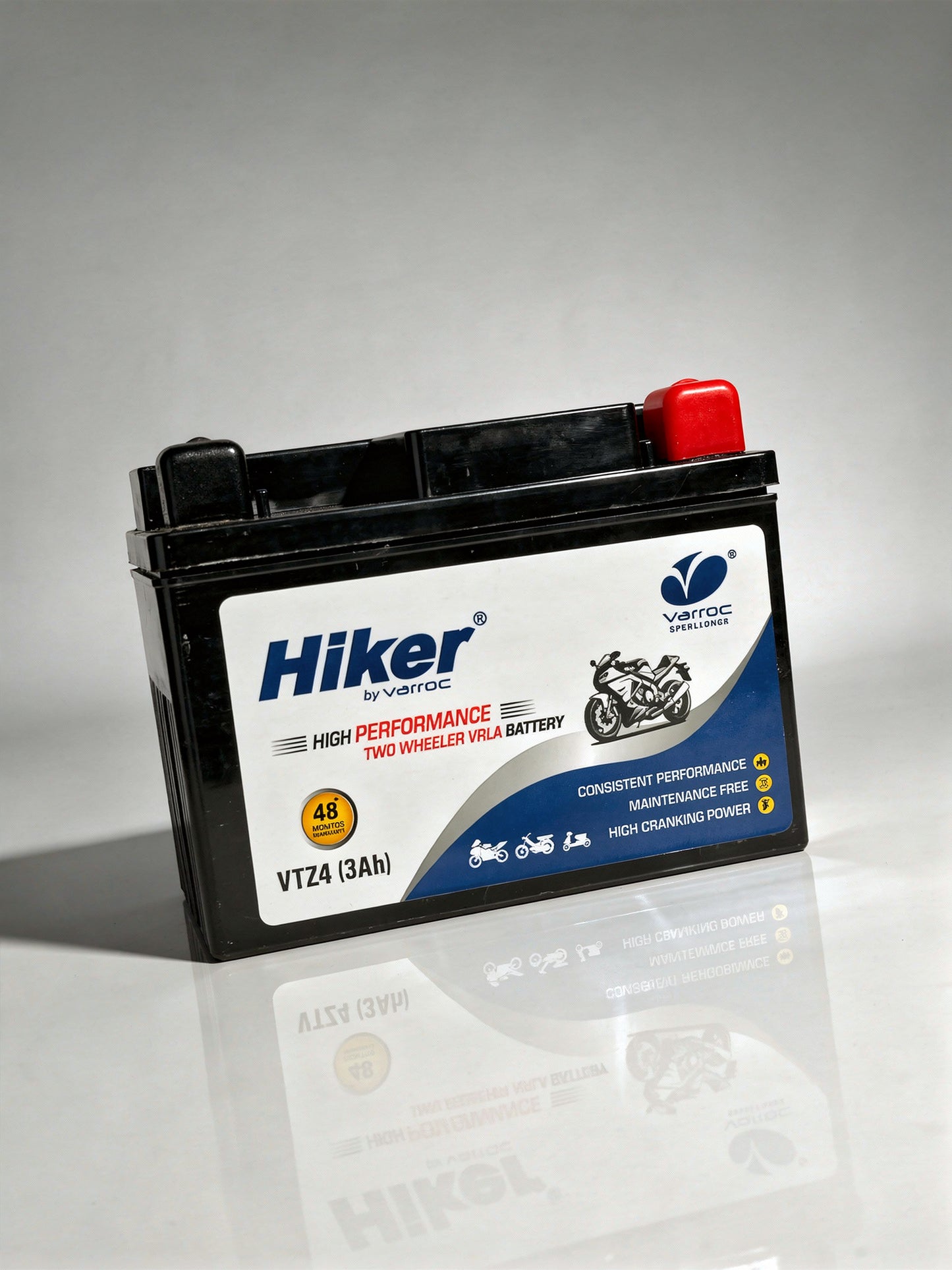 Hiker by Varroc VTZ4, 3Ah and 12 V Battery for Bike