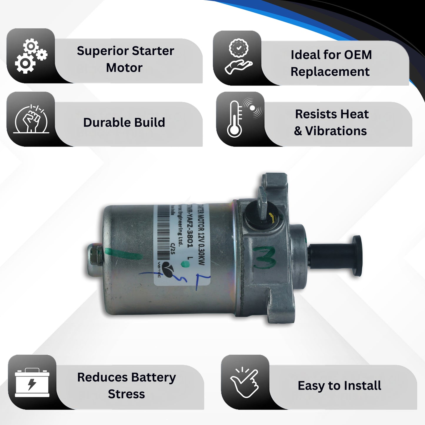 Starter Motor for Yamha F Z V1 V2 V3 F ZS -STMR-YAFZ-3801
