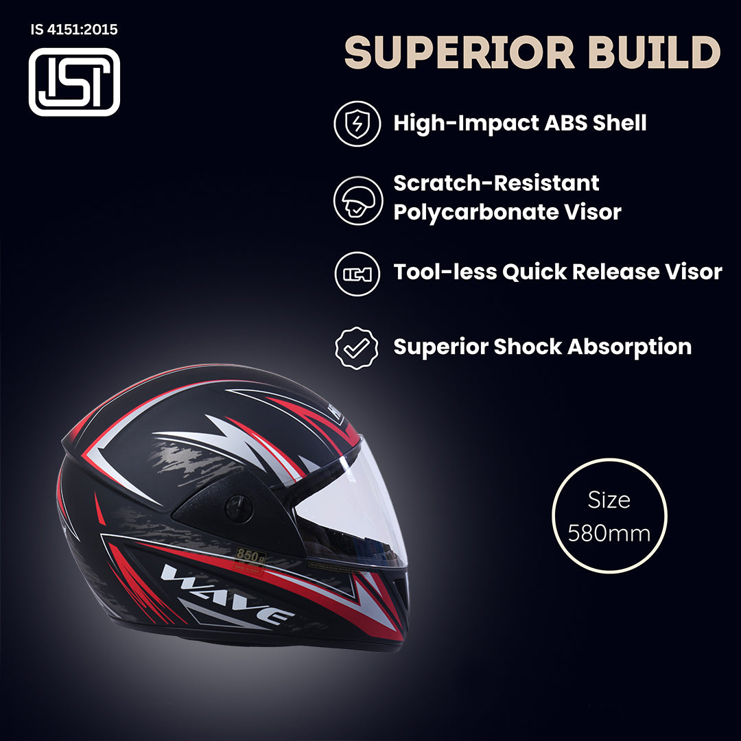 WAVE PRO MAX Full Face Helmet -Matt Black