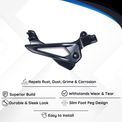 Varroc Foot Rest Bracket Left Hand for Pulsur 135 LS – Black | Heavy-Duty Aluminium Casting | Rust-Free, Corrosion Resistant, Easy to Install, Durable & Lightweight | OEM Quality Motorcycle Spare Part FBKT-P135-JD02B