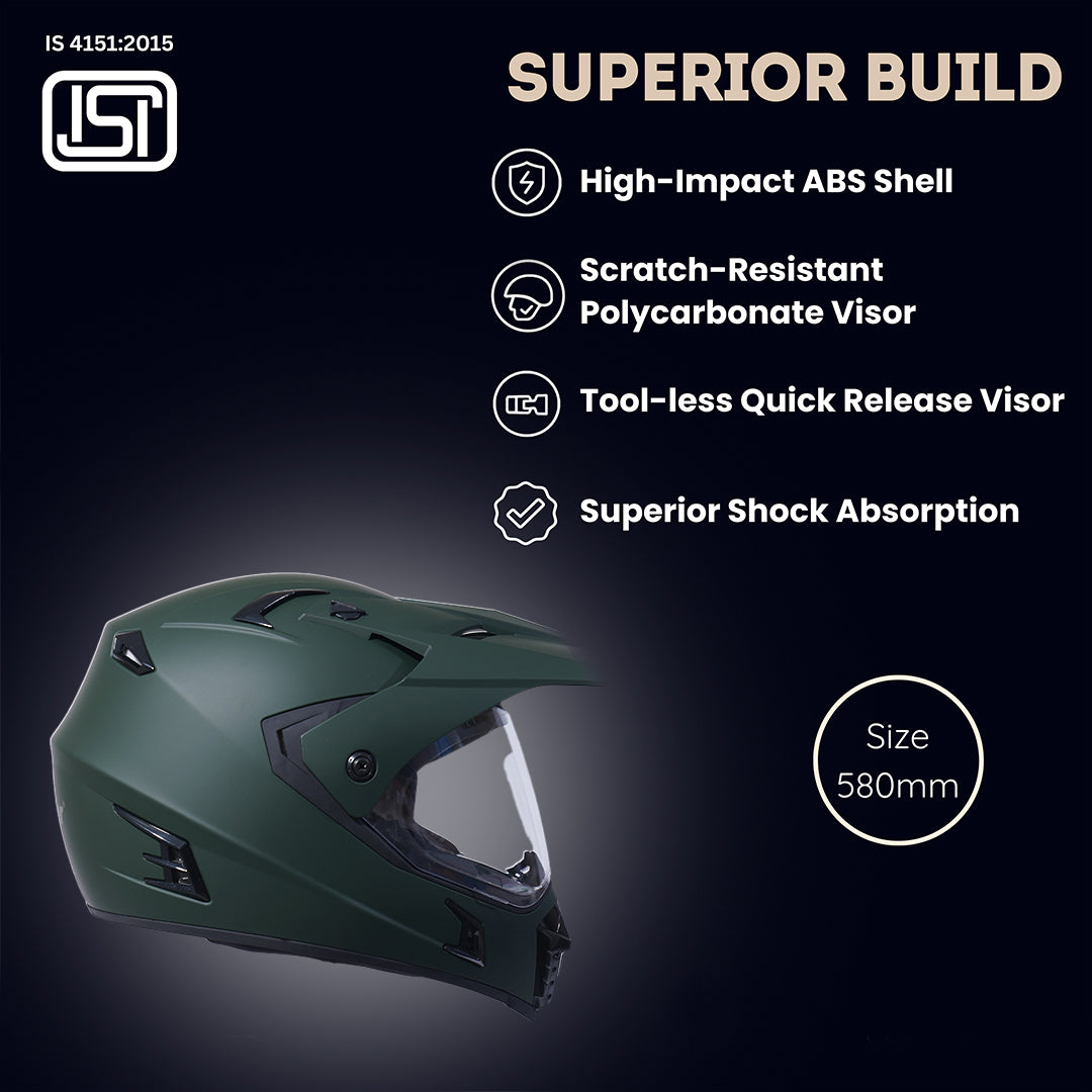METEOR Full Face Helmet-Olive Green