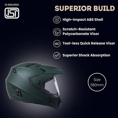 METEOR Full Face Helmet-Olive Green