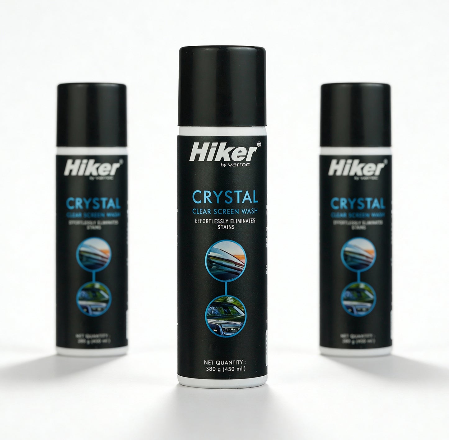 Hiker by Varroc Crystal Clear Screen Wash for Cars - Pack of 3 -CARC-UNIV-CCSW