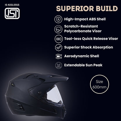 METEOR Full Face Helmet-Matt Black