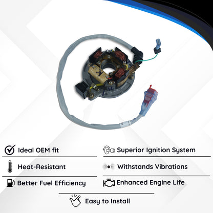 Varroc BAJJ Coil Plate Assembly Boxr C 100 MGCP-C100-DF20 | High-Performance Copper Winding