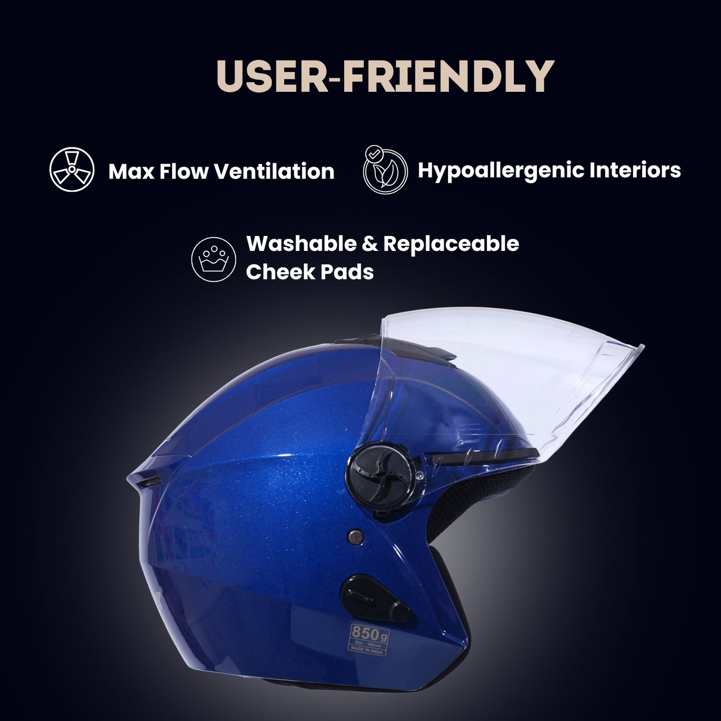 FLASH PRO Half Face Helmet