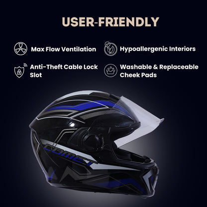 FLASH PRO MAX Full Face Helmet -Matt Black Green