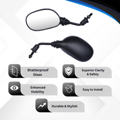 Varroc Shatter Proof Rear View Mirror For SZUKI  AXCESS HEEAT Left Hand  (Pack of 1) - REVM-ACCS-LH160