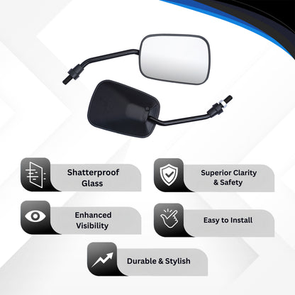 Varroc Shatter Proof Rear View Mirror For TVX XL 100 HD BS6 Right Hand (Pack of 1) - REVM-XL10-RH550