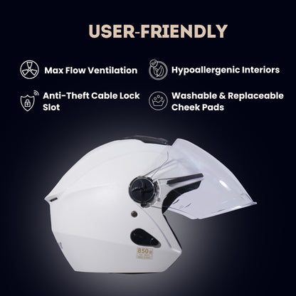 FLASH NATURAL Half Face Helmet