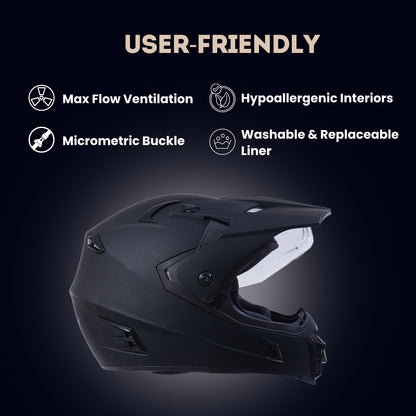 METEOR Full Face Helmet-Matt Black