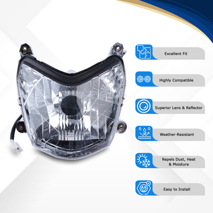 Varroc Head Lamp Unit Wo Parking Str Sprts - HLAM-SPRT-HU270