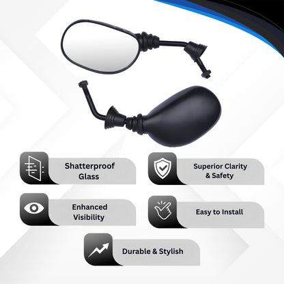 Varroc Shatter Proof Rear View Mirror For SZUKI  AXCESS HEEAT Right Hand Model  (Pack of 1) - REVM-ACCS-RH170