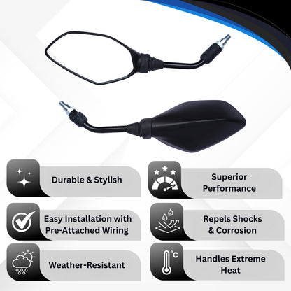 Varroc Shatter Proof Rear View Mirror For BAJJ Platina 5G Right Hand (Pack of 1) - REVM-PLTN-JK601