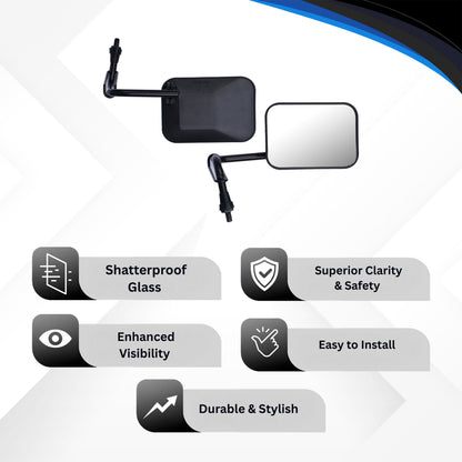 Varroc Shatter Proof REAR VIEW MIRROR For BAJJ AUTO MAXIMA/ Cargo Right Hand  (Pack of 1) - REVM-MAZI-BB18