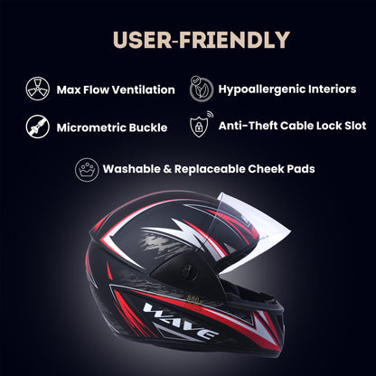 WAVE PRO MAX Full Face Helmet -Matt Black