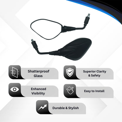 Varroc Shatter Proof Rear View Mirror For HiroPassion PRO I3S BS6 Right  (Pack of 1) - REVM-PPRO-RH490