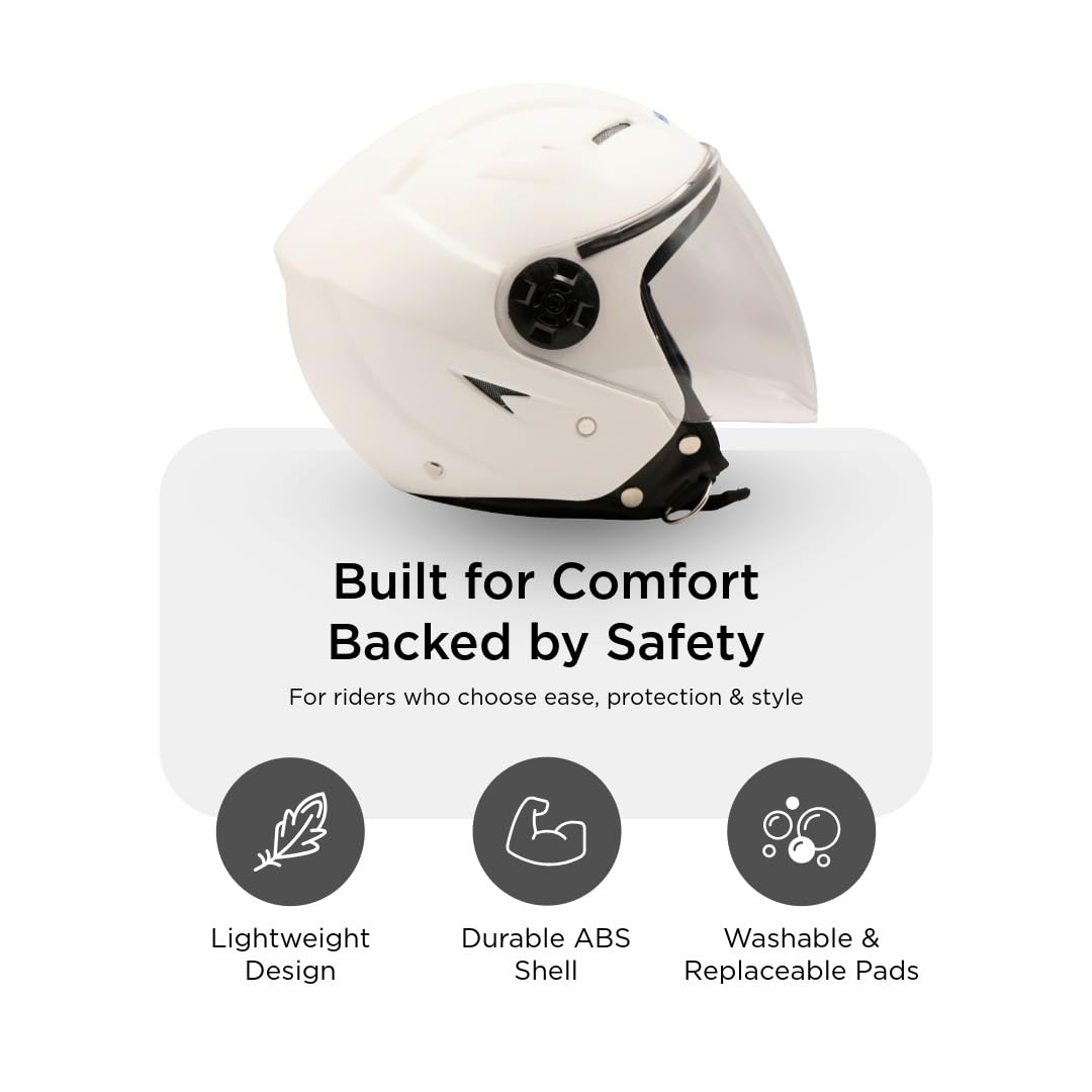 Hiker Nebula Natural White Half Face Helmet