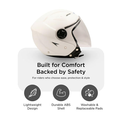 Hiker Nebula Natural White Half Face Helmet