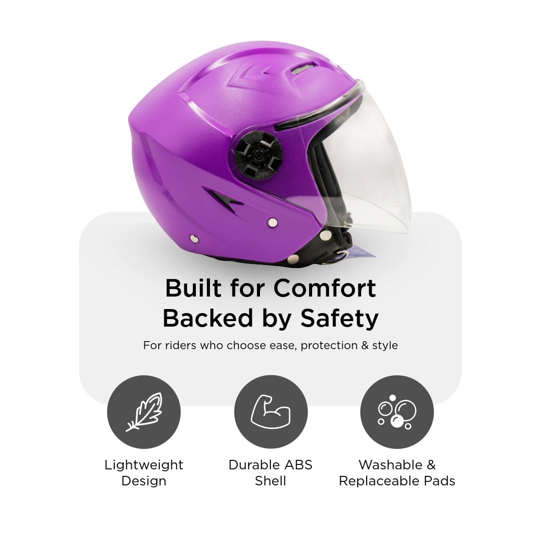 Hiker Nebula Natural Purple Half Face Helmet