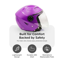 Hiker Nebula Natural Purple Half Face Helmet