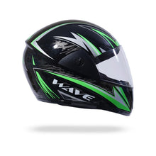 HIKER by VARROC | Wave Pro Max HD3 Full Face Helmet for Men and Women (Size: S, 580MM, Matt Black and Green) - HLMT-BGRN-WPMX3