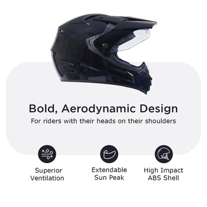 METEOR Full Face Helmet-Gloss Black -HLMT-GBLK-MTEOR1