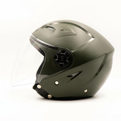 Hiker   Nebula Natural Military Green Half Face Helmet