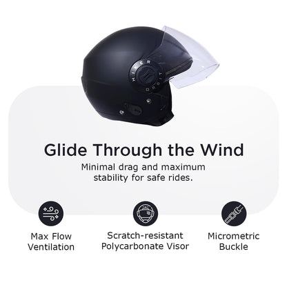 ORBIT PRO Half Face Helmet -Matt Black -HLMT-MBLK-ORTPRO2