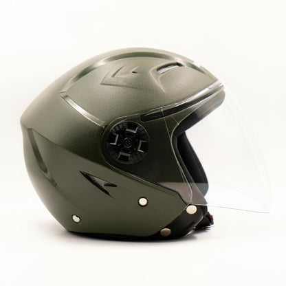 Hiker   Nebula Natural Military Green Half Face Helmet