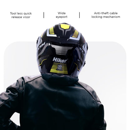 FLASH PRO MAX Half Face Helmet -Gloss Black Yellow -HLMT-BYLW-FPMX2G